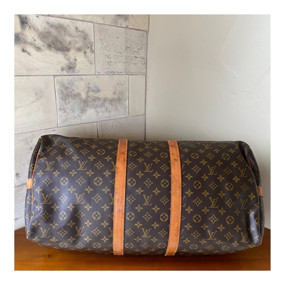 Louis Vuitton Monogram Canvas Keepall Travel Duffel with Vachetta Trim - Picture 7 of 13